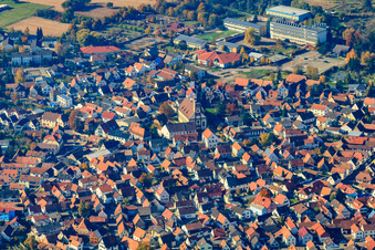 Vue aérienne de Église à Hagenbach dans le département Rhénanie-Palatinat, Allemagne