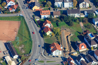 Vue aérienne de Habsburger Allee x Friedhofstr à Hagenbach dans le département Rhénanie-Palatinat, Allemagne