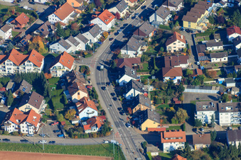 Vue aérienne de Habsburger Allee x Scharfeneckstr à Hagenbach dans le département Rhénanie-Palatinat, Allemagne