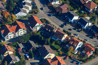 Habsburger Allee x Drachenfelsstrasse à Hagenbach dans le département Rhénanie-Palatinat, Allemagne depuis l'avion