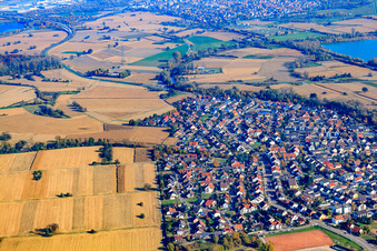 Vue oblique de Panorama depuis l'ouest à Hagenbach dans le département Rhénanie-Palatinat, Allemagne