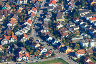 Vue aérienne de Rue des Habsbourg à Hagenbach dans le département Rhénanie-Palatinat, Allemagne