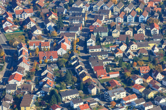 Vue aérienne de Rue Zeppelin à Hagenbach dans le département Rhénanie-Palatinat, Allemagne