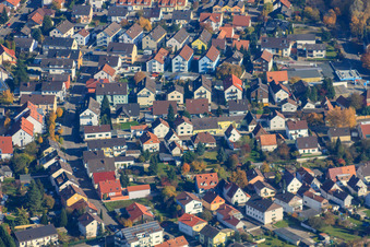 Vue aérienne de Rue Zeppelin à Hagenbach dans le département Rhénanie-Palatinat, Allemagne