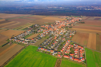 Vue aérienne de Village du tabac du sud à le quartier Hayna in Herxheim bei Landau dans le département Rhénanie-Palatinat, Allemagne