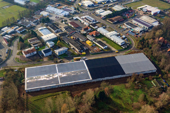 Vue aérienne de Barrhelsmühlring à le quartier Minderslachen in Kandel dans le département Rhénanie-Palatinat, Allemagne