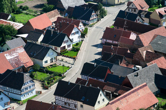 Schleithal dans le département Bas Rhin, France depuis l'avion