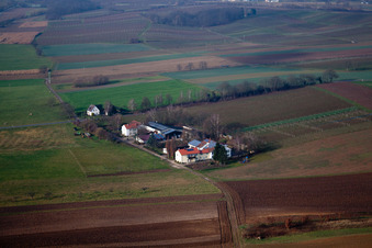 Vue aérienne de Eichenhof à le quartier Deutschhof in Kapellen-Drusweiler dans le département Rhénanie-Palatinat, Allemagne