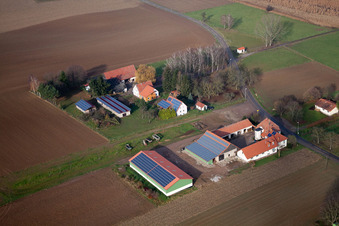 Quartier Deutschhof in Kapellen-Drusweiler dans le département Rhénanie-Palatinat, Allemagne depuis l'avion