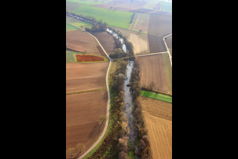 Vue aérienne de Otterbach à Oberotterbach dans le département Rhénanie-Palatinat, Allemagne