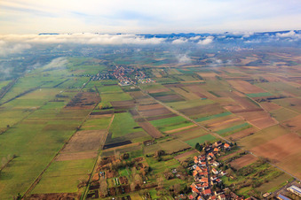 Vue aérienne de Vue du village depuis l'est à Schweighofen dans le département Rhénanie-Palatinat, Allemagne