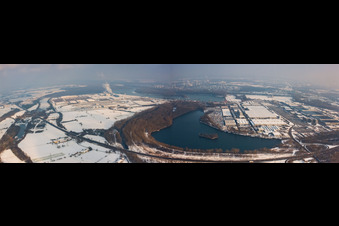 Vue aérienne de Panorama Vieux Rhin à Wörth am Rhein dans le département Rhénanie-Palatinat, Allemagne