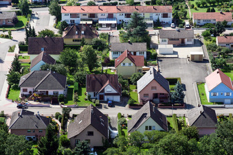 Lauterbourg dans le département Bas Rhin, France depuis l'avion