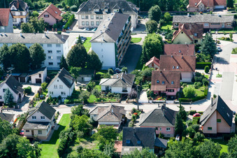 Vue d'oiseau de Lauterbourg dans le département Bas Rhin, France