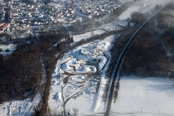 Vue oblique de Lauterbourg dans le département Bas Rhin, France