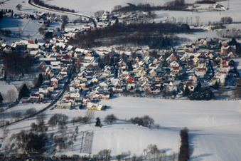 Photographie aérienne de En hiver quand il y a de la neige à Neewiller-près-Lauterbourg dans le département Bas Rhin, France