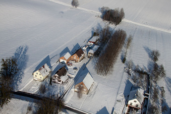 Eberbach-Seltz dans le département Bas Rhin, France depuis l'avion