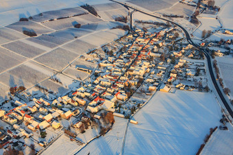 Vue d'oiseau de Niederhorbach dans le département Rhénanie-Palatinat, Allemagne