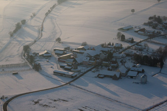 Vue d'oiseau de Quartier Deutschhof in Kapellen-Drusweiler dans le département Rhénanie-Palatinat, Allemagne
