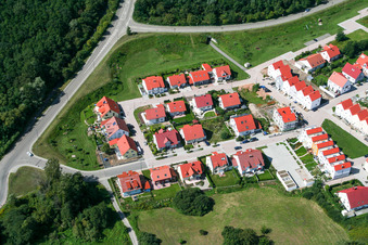 Vue aérienne de Nouvelle zone de développement Fuchsäcker Im Schnabel à Wörth am Rhein dans le département Rhénanie-Palatinat, Allemagne