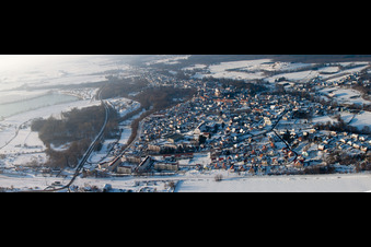 Lauterbourg dans le département Bas Rhin, France depuis l'avion