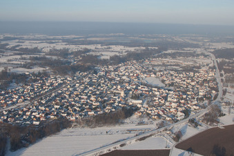 Mothern dans le département Bas Rhin, France depuis l'avion