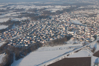 Vue d'oiseau de Mothern dans le département Bas Rhin, France