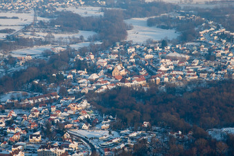 Lauterbourg dans le département Bas Rhin, France depuis l'avion
