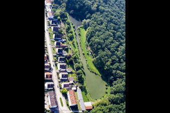 Vue aérienne de Club de pêche de la police à Kandel dans le département Rhénanie-Palatinat, Allemagne