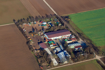 Vue aérienne de Services de jardinage à Bellheim dans le département Rhénanie-Palatinat, Allemagne