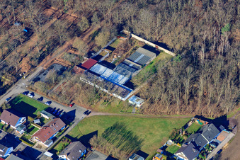 Vue aérienne de Taverne Schützenhaus Voulas à Bellheim dans le département Rhénanie-Palatinat, Allemagne