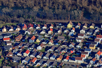 Vue aérienne de Berliner Straße à Lingenfeld dans le département Rhénanie-Palatinat, Allemagne