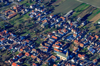 Vue aérienne de Hohesteggasse à Lingenfeld dans le département Rhénanie-Palatinat, Allemagne
