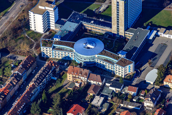 Vue aérienne de Assurance retraite allemande Rhénanie-Palatinat à Speyer dans le département Rhénanie-Palatinat, Allemagne