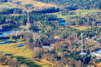 Parc de vacances à Haßloch dans le département Rhénanie-Palatinat, Allemagne depuis l'avion