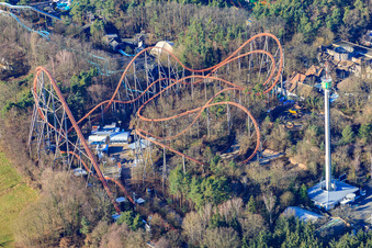 Vue d'oiseau de Parc de vacances à Haßloch dans le département Rhénanie-Palatinat, Allemagne
