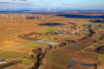 Photographie aérienne de Vue du village depuis le sud-ouest à Herxheimweyher dans le département Rhénanie-Palatinat, Allemagne