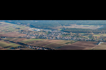 Vue aérienne de Panorama à le quartier Schaidt in Wörth am Rhein dans le département Rhénanie-Palatinat, Allemagne