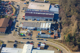 Vue aérienne de Zone industrielle Horst, Frey Metalltechnik à le quartier Minderslachen in Kandel dans le département Rhénanie-Palatinat, Allemagne