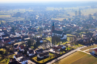 Vue oblique de Ortisei à Kapsweyer dans le département Rhénanie-Palatinat, Allemagne