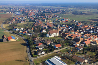 Vue aérienne de Raiffeisenstrasse à Kapsweyer dans le département Rhénanie-Palatinat, Allemagne