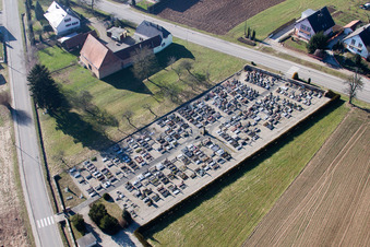 Vue oblique de Riedseltz dans le département Bas Rhin, France