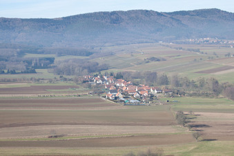 Vue aérienne de Bremmelbach dans le département Bas Rhin, France