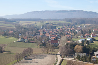 Vue oblique de Bremmelbach dans le département Bas Rhin, France