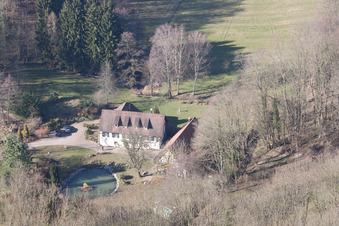 Vue d'oiseau de Memmelshoffen dans le département Bas Rhin, France