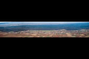 Vue aérienne de Panorama de Schleithal, le plus long village d'Alsace à Schleithal dans le département Bas Rhin, France