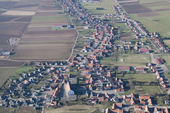 Vue oblique de Schleithal dans le département Bas Rhin, France