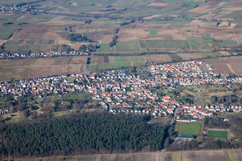 Quartier Schaidt in Wörth am Rhein dans le département Rhénanie-Palatinat, Allemagne d'en haut