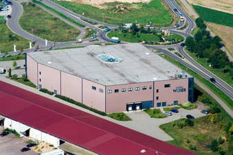 Vue aérienne de Meubles Weber à Herxheim bei Landau dans le département Rhénanie-Palatinat, Allemagne