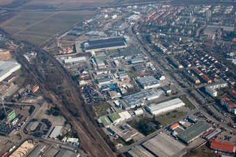 Vue aérienne de Zone industrielle de Horstring à Landau in der Pfalz dans le département Rhénanie-Palatinat, Allemagne